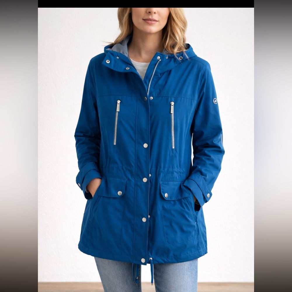 Michael Kors size Medium, Blue Hooded Women's Jacket
